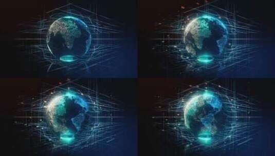 粒子地球科技未来空间特效AE工程高清AE视频素材下载