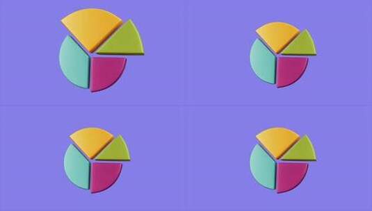 3D饼图4K高清在线视频素材下载