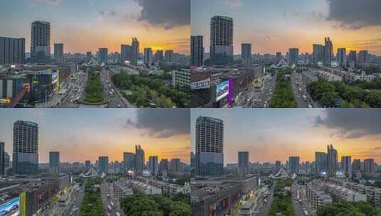 武汉光谷夕阳延时高清在线视频素材下载
