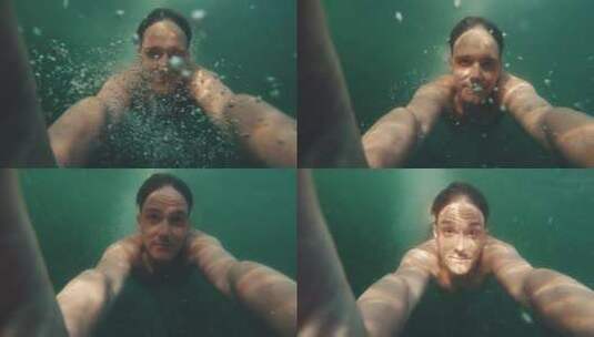 在水下拍摄的男人高清在线视频素材下载