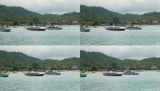 热带岛屿上的海港景观高清在线视频素材下载