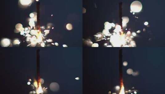 燃烧的仙女棒慢镜头高清在线视频素材下载