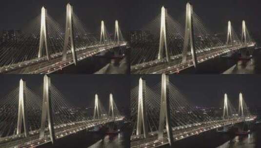 广州番禺洛溪大桥夜景-01高清在线视频素材下载