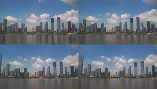 滨海建筑深圳湾高楼摇镜头延时视频高清在线视频素材下载