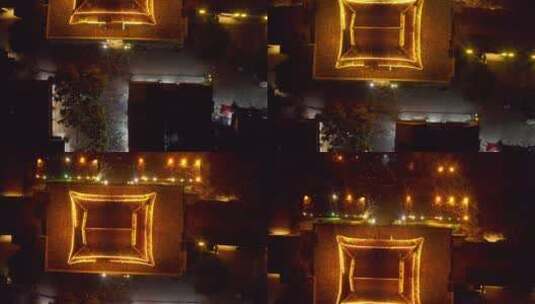 4K 大理古城夜景航拍高清在线视频素材下载