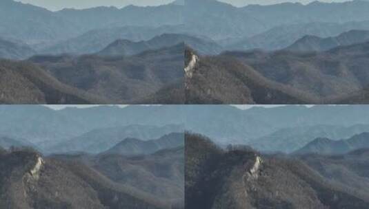 航拍山脉地质公园沟壑峰峦风光雄威高山湖泊高清在线视频素材下载