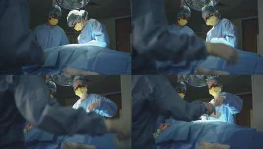 外科医生把手术刀放在碗里高清在线视频素材下载