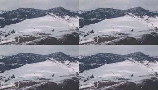 被积雪覆盖的山脉高清在线视频素材下载