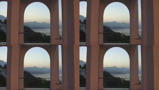 西班牙地中海海岸上的一个拱门高清在线视频素材下载