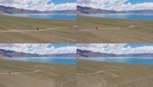 西藏阿里骑摩托车的旅行高清在线视频素材下载
