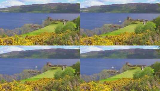 苏格兰尼斯湖城堡高清在线视频素材下载