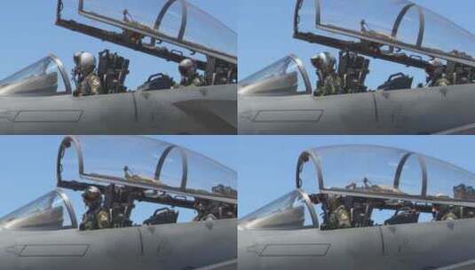F16战斗机准备在军事演习中起飞高清在线视频素材下载