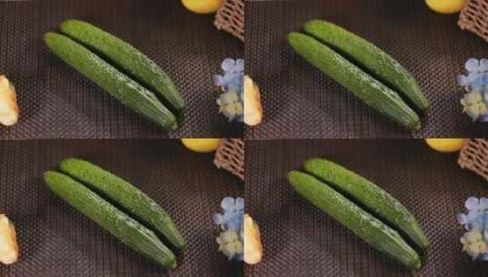 顶花带刺新鲜黄瓜 (6)高清在线视频素材下载