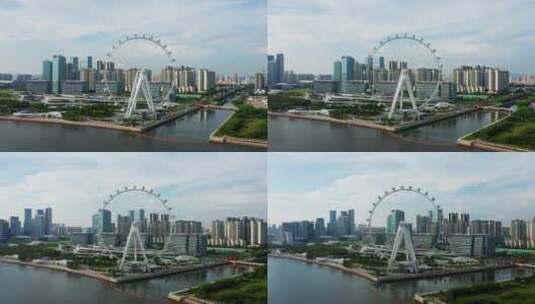 深圳欢乐港湾湾区之光摩天轮日景高清在线视频素材下载