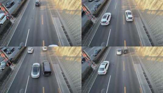 【镜头合集】城市交通俯拍车流高清在线视频素材下载