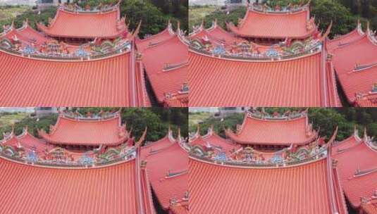 航拍福建梧锌重新社寺庙4K实拍视频高清在线视频素材下载