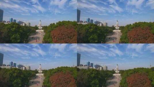 高质量4k湖南烈士公园烈士纪念碑塔航拍高清在线视频素材下载