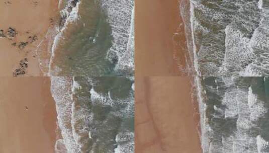 航拍山东青岛黄岛区银沙滩4K大海沙滩无人高清在线视频素材下载