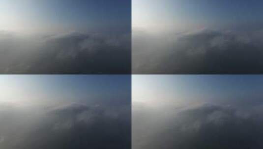 航拍云雾之下的刘公岛高清在线视频素材下载