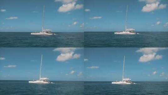 帆船 帆布船 帆船游艇 竞技 运动 海上高清在线视频素材下载