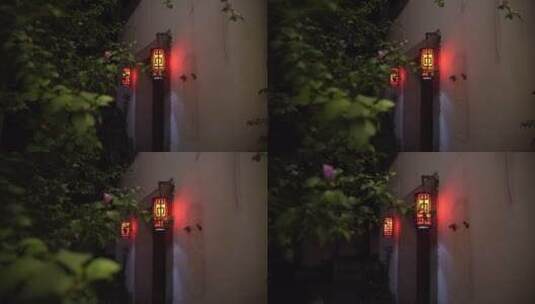 杭州城北大兜路历史街区夜景高清在线视频素材下载