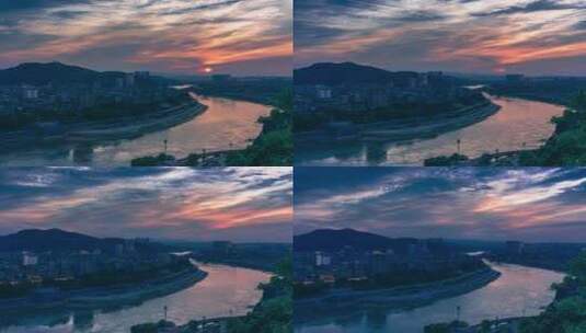 宜宾老城区上江北岷江夜景 延时摄影 4K高清高清在线视频素材下载