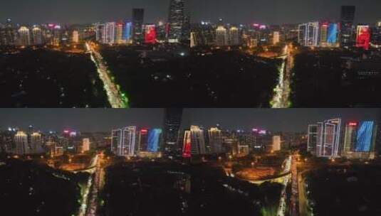 深圳 深圳夜景 夜景 航拍 科技园高清在线视频素材下载