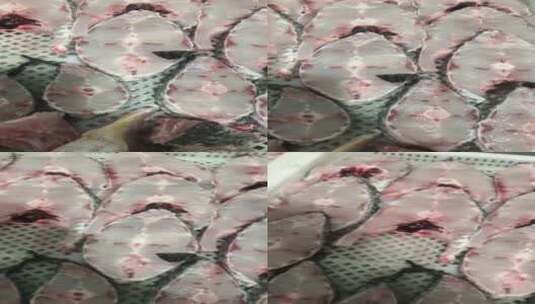 鳘鱼肉切片实拍高清在线视频素材下载