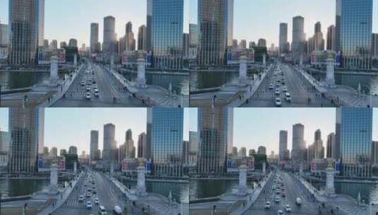 航拍城市交通高楼大厦高清在线视频素材下载
