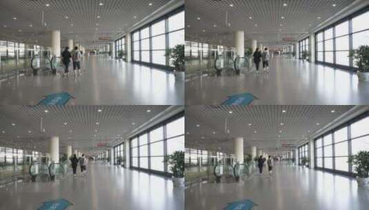 浦东国际机场进站通道高清在线视频素材下载