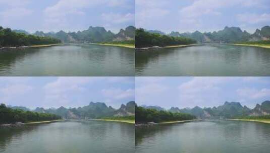 广西桂林乘船拍摄漓江山水高清在线视频素材下载