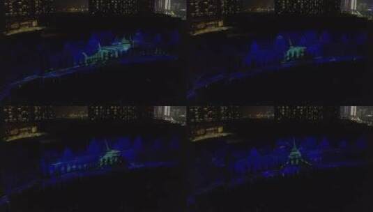 青岛红树林酒店，城堡3D光影秀表演高清在线视频素材下载