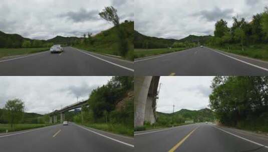 自驾开车视角 白天 行驶在公路上高清在线视频素材下载