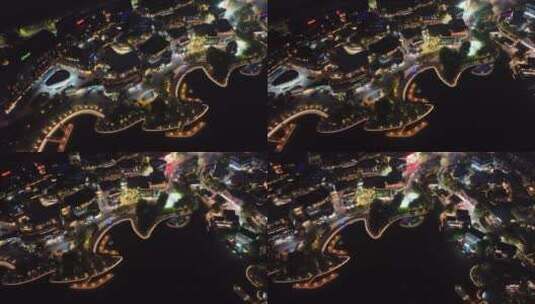 4K深圳欢乐海岸夜景航拍高清在线视频素材下载