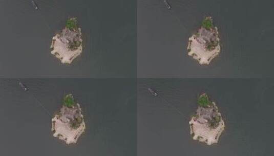 俯拍洱海岛屿小普陀高清在线视频素材下载