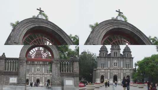 北京王府井天主教堂地标建筑文化宗教高清在线视频素材下载
