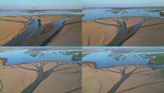 航拍鄱阳湖湿地高清在线视频素材下载