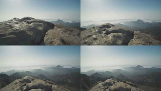山东泰安泰山山顶风景风景区高清在线视频素材下载