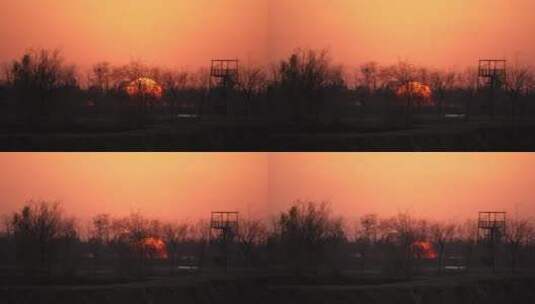 【8K】日落下的乡村风光高清在线视频素材下载