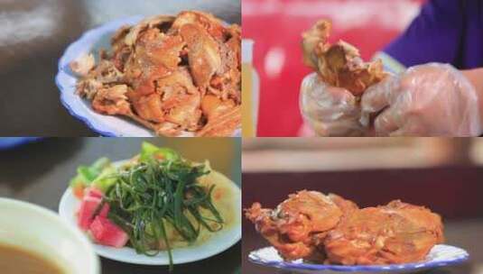 沈阳 鸡架 美食 特产 老四季 抻面高清在线视频素材下载