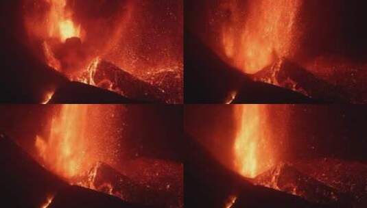 火山喷发特写高清在线视频素材下载