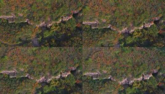 杭州余杭瓶窑南山摩崖石刻航拍秋色高清在线视频素材下载