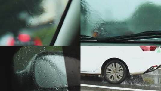 下雨天城市开车4k视频素材高清在线视频素材下载
