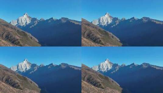 航拍四川阿坝四姑娘山幺妹峰雪山风光高清在线视频素材下载