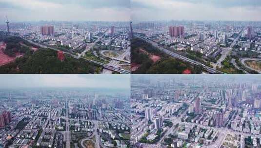 4k 航拍四川德阳市城市建筑全景高清在线视频素材下载