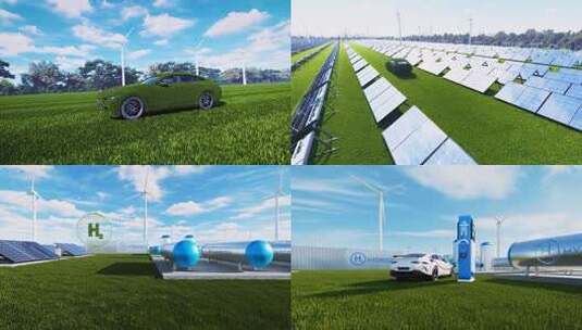 新能源 新能源汽车  绿色发展  电动汽车高清在线视频素材下载