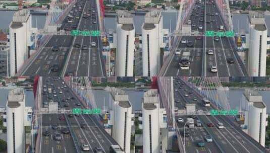 车辆在大桥上行驶高清在线视频素材下载