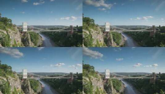 克利夫顿吊桥布里斯托尔英国运输峡谷自然高清在线视频素材下载