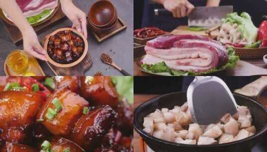 红烧肉 美食高清在线视频素材下载