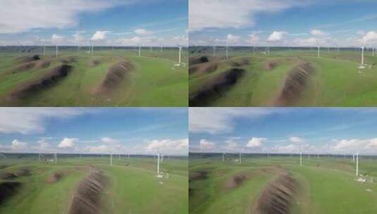 青海风力发电航拍高清在线视频素材下载